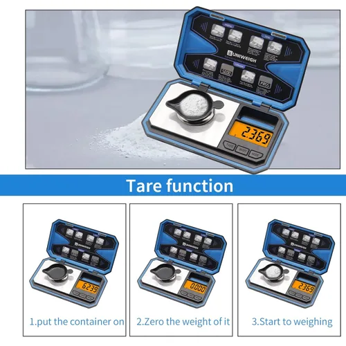 Vista 7 de Báscula de miligramo, escala de precisión de 1.76 oz/0.00 oz con peso cal de 1.76 oz Compact Pocket Mg Scale for Power Medicine,Reloading,Jewelry