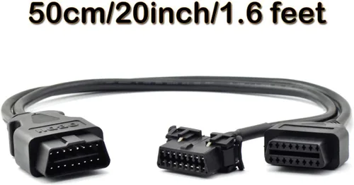 Vista 9 de iKKEGOL OBD2 OBD II Full 16 Pin Splitter Y Cable abierto J1962 1 macho a 2 hembra Conector Soporte de montaje debajo del salpicadero