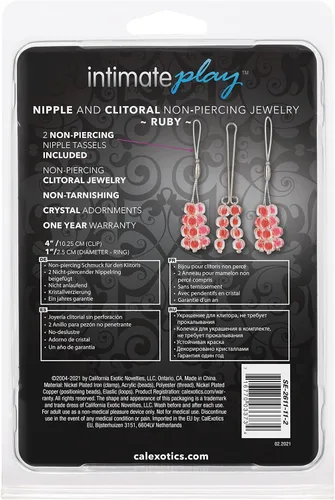 Vista 6 de California Exotics - Joyería corporal sin perforación para pezón y clítoris, rubí