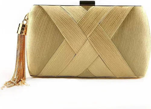 Vista 16 de Elegante bolso de mano de seda con colgante de borla para mujer, para novia, boda, graduación, fiesta de noche
