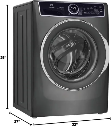 Vista 9 de Electrolux Lavadora de carga frontal apilable de 4.5 pies cúbicos en titanio con SmartBoost, blancos ópticos y enjuague puro