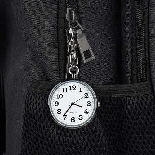 Vista 5 de Minimalist Ultra Thin Open Face Quartz Pocket Watch with Key Buckle Unisex Portable Unisex Pocket Watch