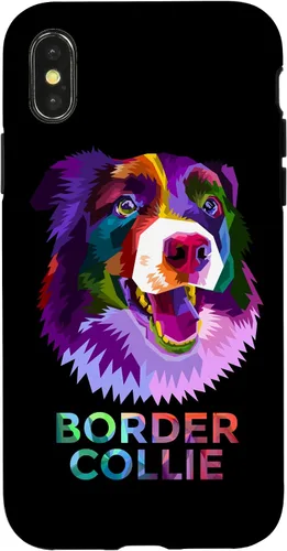 Vista 4 de Funda para iPhone 14 Colorida Mighty Border Collie de raza de perro