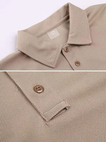Vista 3 de MAGCOMSEN Camisas polo para hombre, 3 botones, secado rápido, manga larga, tácticas, camisa de golf