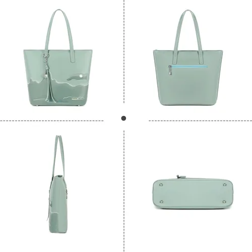 Vista 5 de Pomelo Best Soft Faux Leather Stylish Shoulder Tote Bags for Women