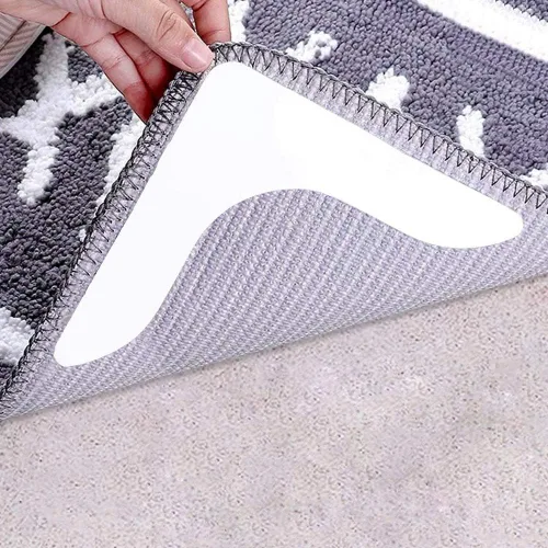 Vista 9 de Agarres para alfombras con súper adherencia, cinta antideslizante para alfombra que mantiene tu alfombra en su lugar y hace que las esquinas sean