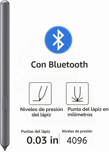 Vista 2 de Tab S6 S Pen - Repuesto compatible con Samsung Galaxy Tab S6 SM-T860 todas las versiones, sensor de presión Tab S6 Stylus Pen 4096. Punta delgada