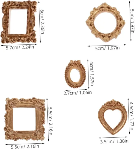 Vista 8 de ULTECHNOVO 10pcs Vintage Mini Resin Picture Frames for DIY Crafts