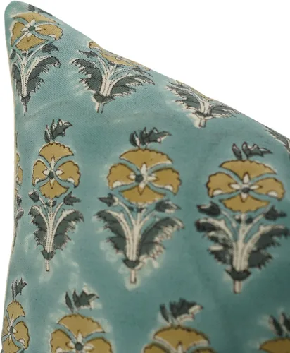Vista 6 de Fundas de almohada hechas a mano con estampado de bloques de 14 x 14 pulgadas, tela de lona de pato, decoración para sofá, cama, interior, exterior