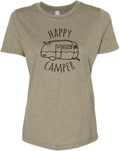 Vista 6 de Cute Women's Screen Printed Crew Neck Tee, Shirts With Sayings, Dusty Blue or Olive