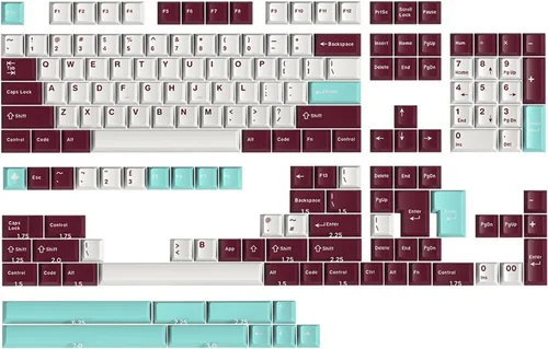 Vista 24 de Fogruaden Juego de teclas PBT, teclas personalizadas de perfil cereza para teclas de teclado mecánico (9009)
