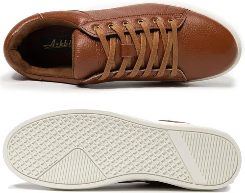 Vista 3 de Zapatos deportivos de cuero a la moda para hombre, tenis Oxford casuales para caminar diariamente para hombre