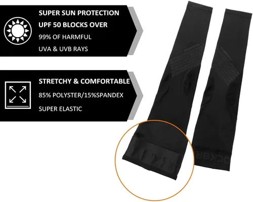 Vista 22 de ROCKBROS Mangas de protección solar para brazos, enfriamiento, correr, golf, pesca, ciclismo, mangas para brazos