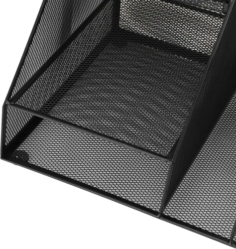 Vista 5 de Organizador de escritorio de malla metálica, soporte multifuncional para bolígrafos y organizador de suministros de oficina con diseño duradero