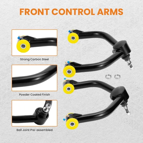 Vista 2 de maXpeedingrods Brazo de control superior delantero de elevación de 2-4 pulgadas para Dodge Ram 1500 4WD 2006-2023, UCA delantero con buje