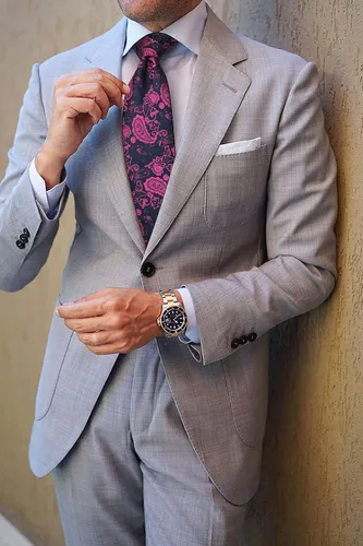 Vista 233 de HISDERN Corbatas para hombre, corbata de cachemira y bolsillo cuadrado tejido clásico floral para hombre, corbata de fiesta de boda