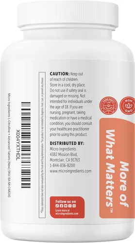 Vista 8 de Micro Ingredients Complejo L-citrulina 3,000 mg, 240 comprimidos