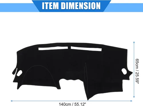 Vista 6 de Funda protectora de poliéster para salpicadero de automóvil compatible con Nissan Altima 2007-2012, protector de poliéster negro para consola