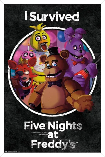 Vista 14 de Trends International Póster de pared de Five Nights at Freddy's - Survived Wall, 14.725 x 22.375 pulgadas, versión enmarcada de madera de granero