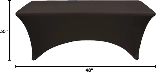 Vista 6 de YOUR CHAIR COVERS - Fundas rectangulares de elastano para mesas de 4 pies, manteles ajustados para eventos de boda, decoraciones de patio, tela Negro