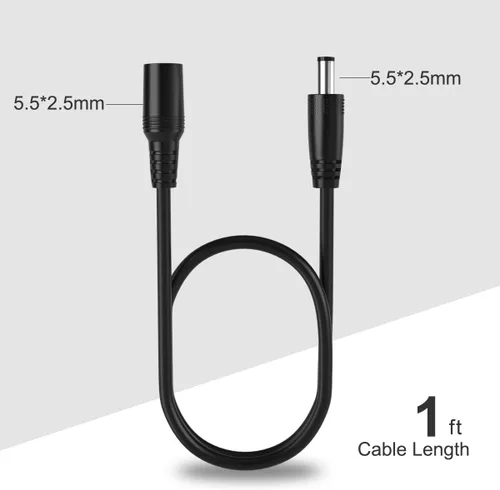 Vista 2 de Cable de extensión de alimentación CC corto de 0.098 pulgadas x 0.197 pulgadas, cable de extensión de 12 V, cable de cámara de seguridad macho a