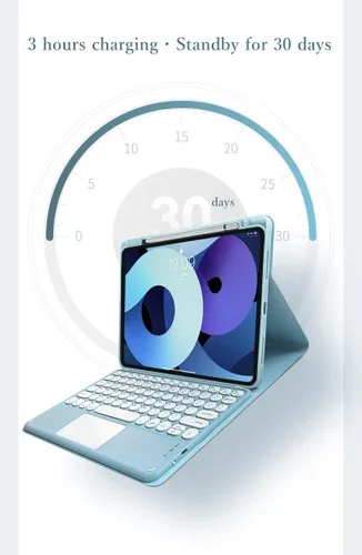 Vista 3 de kaitesi Funda con Teclado para iPad 9ª 8ª 7ª Generación iPad 10.2 pulgadas Touchpad Teclado Desmontable para iPad Air 3ª Generación 10.5"/iPad Pro