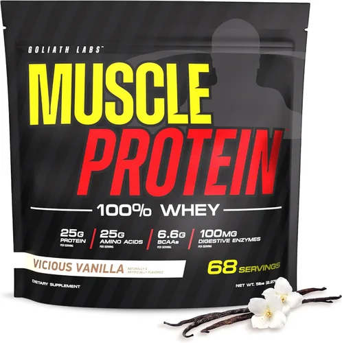 Vista 9 de COLOSSAL LABS Muscle Protein - Polvo de suero de leche [5 libras/paquete de 1] – Filtrado en frío, 0.88 oz de proteína pura, 0.18 oz de BCAA