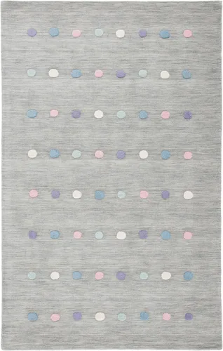 Vista 11 de SAFAVIEH Colección Kids - Alfombra decorativa de 3 x 5 pies, color gris, hecha a mano, de lana de lunares, ideal para zonas de alto tráfico