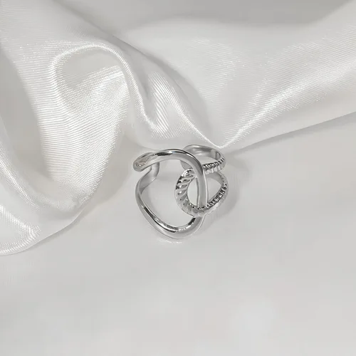Vista 262 de Anillo de plata de ley 925, minimalista, ajustable, hecho a mano, para mujeres y niñas