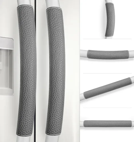 Vista 23 de Fundas para manija de puerta de refrigerador, 5 PCS, fundas ajustables para manijas de electrodomésticos, mantén tu cocina limpia, protector