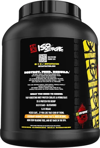 Vista 5 de Mutant ISO Surge Polvo de Proteína de Suero Aislado Actúa Rápido para Ayudar a Recuperar, Construir Músculo, Masa y Fuerza
