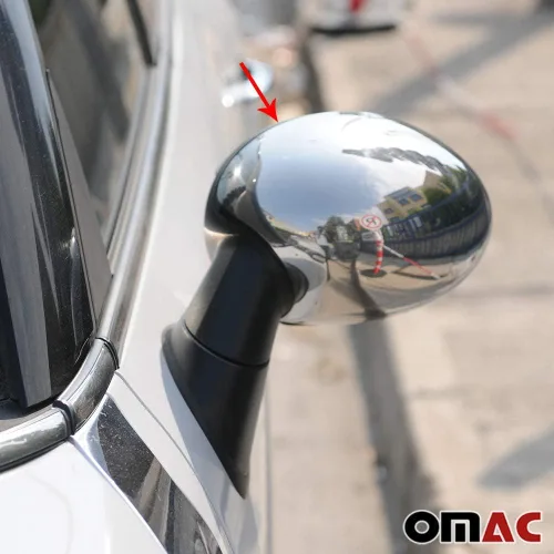 Vista 4 de OMAC Tapas de cubierta de espejo lateral para Mini Cooper Coupe R58 2013-2015 acero inoxidable 2x