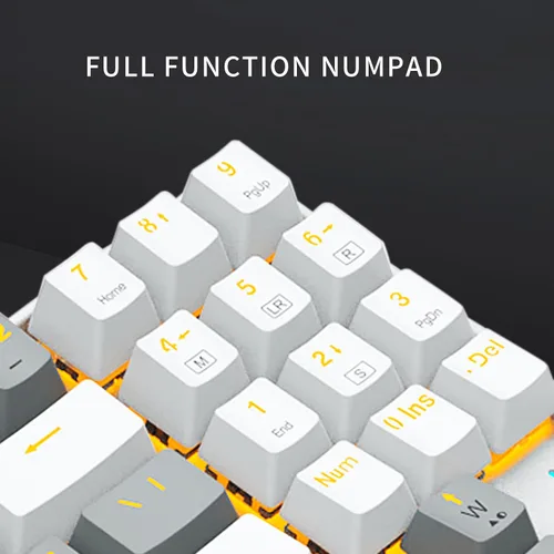 Vista 2 de Teclado mecánico de 89 teclas retroiluminación LED sin llave con teclado Nampad para juegos, teclado de computadora con cable USB con TKL Tenkeyless