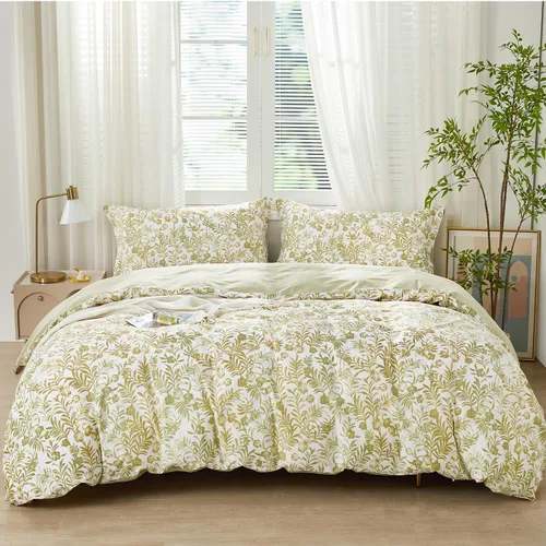 Vista 37 de SAPHREAS Juego de Funda de Edredón de Flores Rosas 2 piezas Algodón Estilo Jardín Campanilla Floral Ropa de Cama Juego de Funda de Edredón 100%