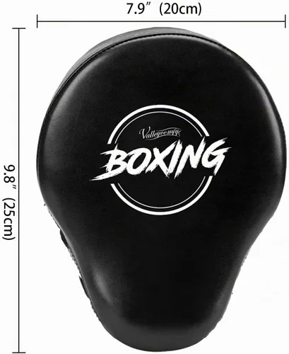 Vista 4 de Valleycomfy - Manoplas de boxeo curvadas de piel sintética para entrenamiento Negro