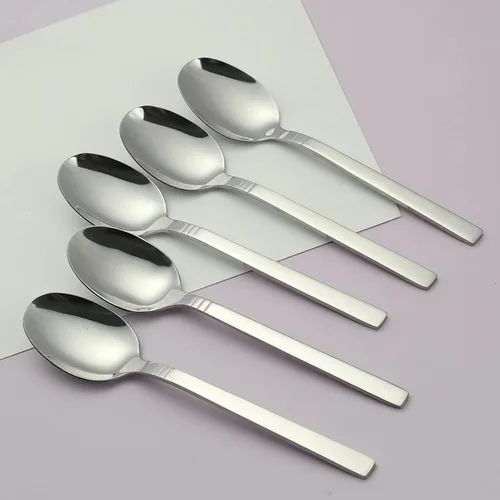 Vista 4 de Morcte Cucharas de postre de acero inoxidable, cucharadita de 12 piezas