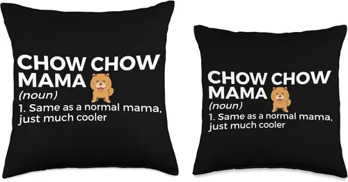 Vista 3 de Chow Chow Lover Apparel Mama Definition Funny Chow Dog Mom Throw Pillow, 16x16, Multicolor