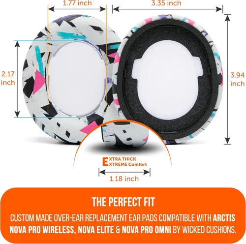 Vista 5 de WC PadZ Nova Pro Wireless - Almohadillas de repuesto para Arctis Nova Pro Wireless, Nova Elite y Nova Pro Omni, de Wicked Cushions, extra gruesas