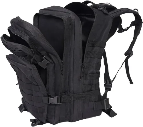 Vista 3 de Lawaia Mochila táctica Militar Caza Senderismo Rucking Mochila con Pesas Accesorios Pesca Camping Bolsa 50L para Hombres, Negro -, Ocio al aire libre