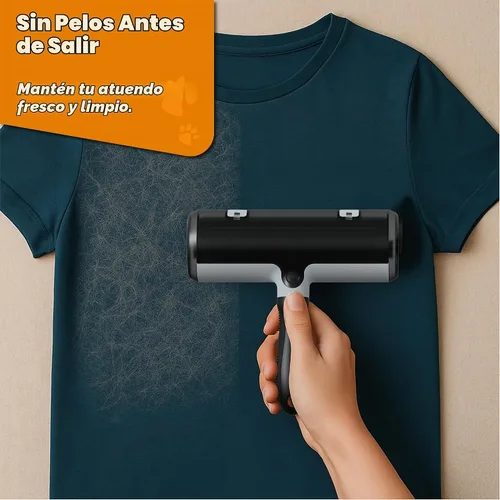 Vista 8 de Removedor de pelo de mascotas y rodillo de pelusa reutilizable – Removedor de pelo de gatos y perros para sofá, muebles, alfombras, ropa y ropa