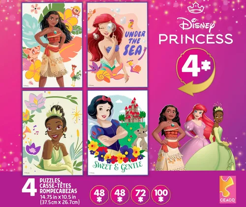 Vista 7 de Ceaco - Disney Princess - 4 Pack Multi-Piece Puzzles for Kids Ages 3-6+