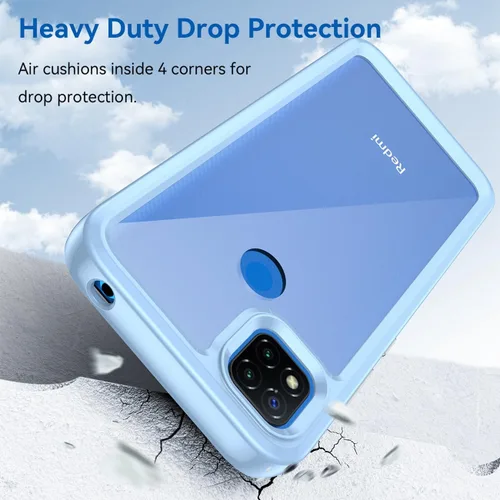 Vista 7 de Funda transparente para Xiaomi Redmi 9C/Redmi 10A/Redmi 9C NFC/Redmi 9 Activ con protector de pantalla HD, a prueba de golpes de PC duro