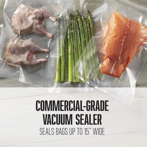 Vista 3 de Weston Brands Máquina selladora al vacío y Sous Vide, barra extra ancha, bolsas de sellado de hasta 15 pulgadas, 935 vatios y bolsas selladoras al