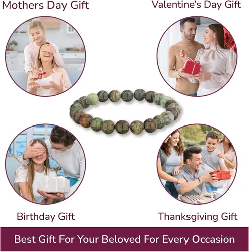 Vista 82 de Crystal Vibe Pulseras de cuentas de 0.315 in para mujeres y hombres, pulseras de cristal con piedras preciosas naturales, tamaño elástico ajustable