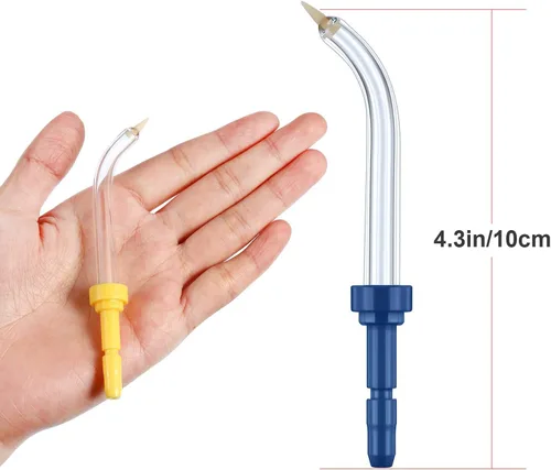 Vista 3 de Yaomiao 4 puntas de cabezales de repuesto compatibles con irrigadores de agua Waterpik y otros irrigadores orales de marca, puntas periodontales