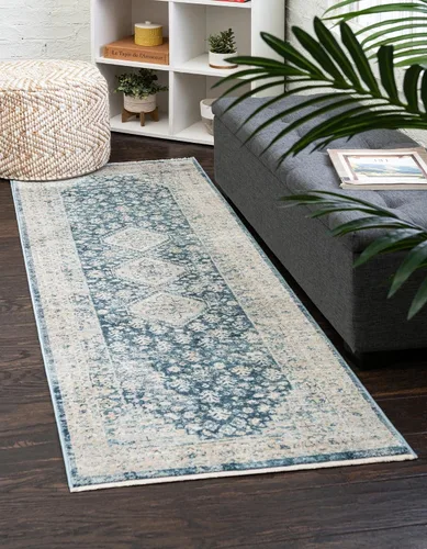 Vista 12 de Unique Loom Newport Collection - Alfombra de área - Rosecliff (Runner 2' 0" x 3' 11", Multi/Azul)
