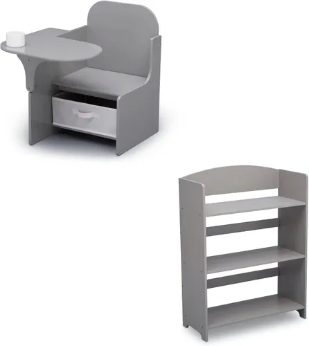 Vista 10 de Delta Children MySize - Escritorio con silla con compartimento de almacenamiento + caja de juguetes MySize Deluxe, chocolate oscuro (paquete)