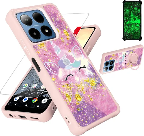 Vista 80 de jioeuinly JSF-DJS - Funda compatible con Nothing Phone 2a con protector de pantalla de vidrio templado, policarbonato duro + silicona suave, soporte