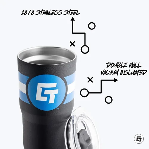 Vista 2 de Gametime Sidekicks Virginia Tech - Vaso de 20 onzas, con licencia oficial, acero inoxidable 18/8, doble pared, aislado al vacío, logotipos impresos