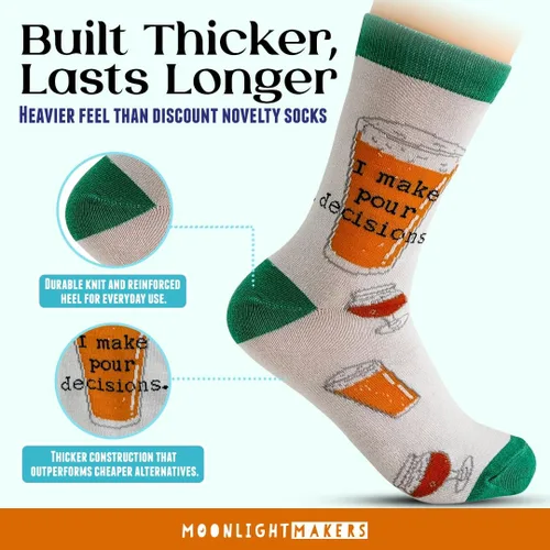Vista 31 de Moonlight Makers Funny Colored Socks, Novelty Socks, Stocking Stuffer, Unisex Socks